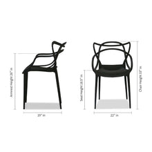 Load image into Gallery viewer, HomeRoots Outdoor Chairs 22" Black Heavy Duty Plastic Indoor Outdoor Dining Chair