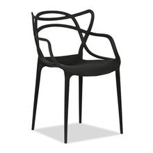 Load image into Gallery viewer, HomeRoots Outdoor Chairs 22" Black Heavy Duty Plastic Indoor Outdoor Dining Chair