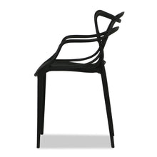 Load image into Gallery viewer, HomeRoots Outdoor Chairs 22" Black Heavy Duty Plastic Indoor Outdoor Dining Chair