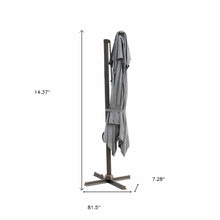 Load image into Gallery viewer, HomeRoots Outdoor Umbrellas 10&#39; Dark Gray Polyester Square Tilt Cantilever Patio Umbrella With Stand