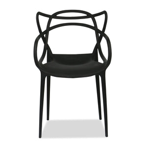 HomeRoots Outdoor Chairs 22" Black Heavy Duty Plastic Indoor Outdoor Dining Chair