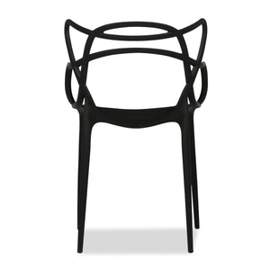 HomeRoots Outdoor Chairs 22" Black Heavy Duty Plastic Indoor Outdoor Dining Chair