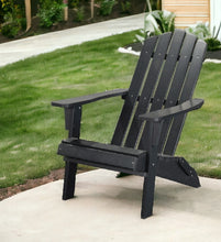 Load image into Gallery viewer, HomeRoots Outdoor Chairs 29&quot; Black Heavy Duty Plastic Outdoor Adirondack Chair