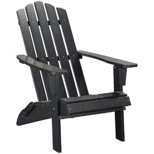 Load image into Gallery viewer, HomeRoots Outdoor Chairs 29&quot; Black Heavy Duty Plastic Outdoor Adirondack Chair