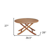 Load image into Gallery viewer, HomeRoots Outdoor Furniture 40&quot; Brown Oval Solid Wood Folding Outdoor Side Table