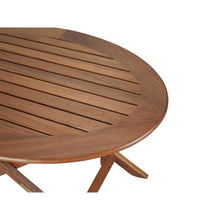 Load image into Gallery viewer, HomeRoots Outdoor Furniture 40&quot; Brown Oval Solid Wood Folding Outdoor Side Table