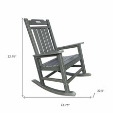 Load image into Gallery viewer, HomeRoots Outdoor Chairs 42&quot; Gray Heavy Duty Plastic Indoor Outdoor Rocking Chair