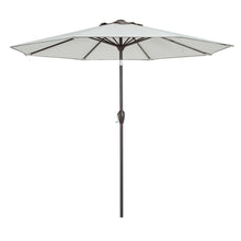 Load image into Gallery viewer, HomeRoots Outdoor Umbrellas 9&#39; Grey Polyester Octagonal Tilt Market Patio Umbrella