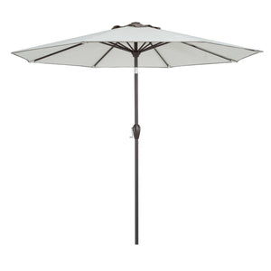 HomeRoots Outdoor Umbrellas 9' Grey Polyester Octagonal Tilt Market Patio Umbrella