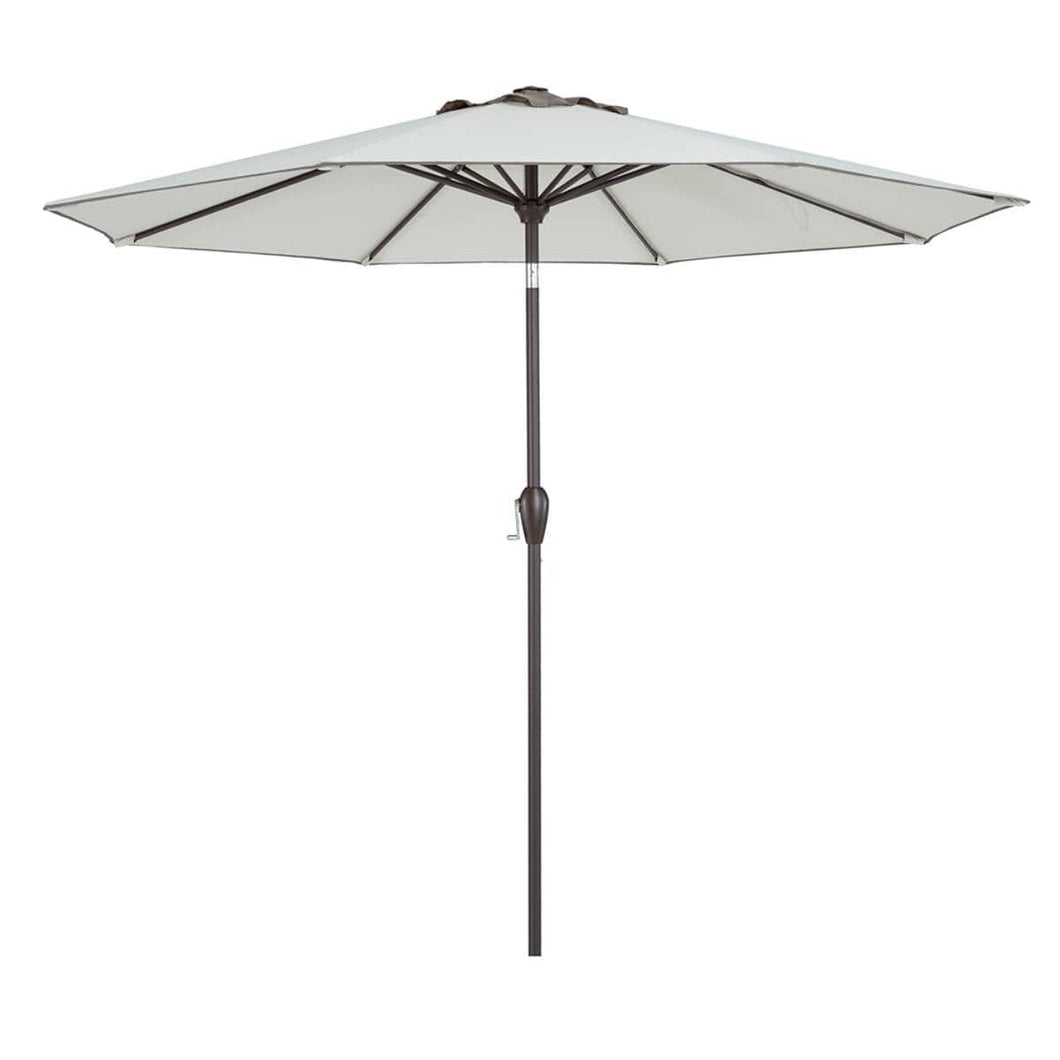 at home store patio umbrella Homeroots 9' Grey Polyester Octagonal Tilt Market Patio Umbrella