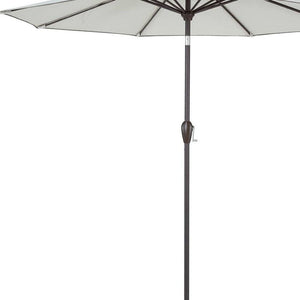 HomeRoots Outdoor Umbrellas 9' Grey Polyester Octagonal Tilt Market Patio Umbrella