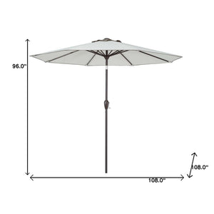 HomeRoots Outdoor Umbrellas 9' Grey Polyester Octagonal Tilt Market Patio Umbrella