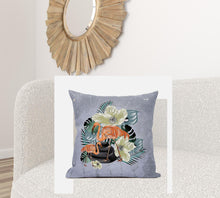 Load image into Gallery viewer, HomeRoots Outdoor Pillows Green &amp; Orange Flamingo Outdoor Throw Pillow Essential