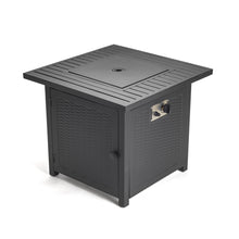 Load image into Gallery viewer, HomeRoots Outdoor Fireplaces and Firepits Matte Black Square Propane Fire Pit with Cover