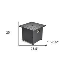 Load image into Gallery viewer, HomeRoots Outdoor Fireplaces and Firepits Matte Black Square Propane Fire Pit with Cover