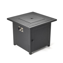 Load image into Gallery viewer, HomeRoots Outdoor Fireplaces and Firepits Matte Black Square Propane Fire Pit with Cover