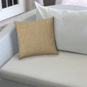 HomeRoots Outdoor Pillows Solid Tan Outdoor Throw Pillow Essential