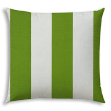 Load image into Gallery viewer, HomeRoots Outdoor Pillows Striped Green &amp; Ivory Outdoor Throw Pillow Essential