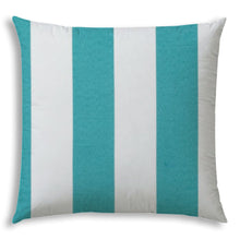 Load image into Gallery viewer, HomeRoots Outdoor Pillows Striped Turquoise Outdoor Throw Pillow Essential