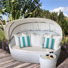 Load image into Gallery viewer, HomeRoots Outdoor Pillows Striped Turquoise Outdoor Throw Pillow Essential