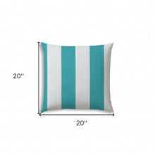 Load image into Gallery viewer, HomeRoots Outdoor Pillows Striped Turquoise Outdoor Throw Pillow Essential