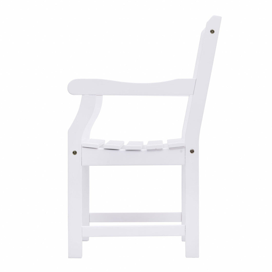 HomeRoots Outdoor Chairs The Diamond | White Wood Patio Armchair