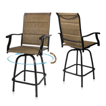 Load image into Gallery viewer, HomeRoots Outdoor Chairs The Zen Garden | Brown Swivel Outdoor Bar Stools Set