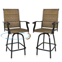 Load image into Gallery viewer, HomeRoots Outdoor Chairs The Zen Garden | Brown Swivel Outdoor Bar Stools Set