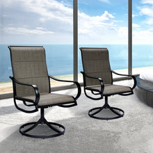 Load image into Gallery viewer, HomeRoots Outdoor Chairs The Zen Garden | Gray Padded Swivel Patio Chairs | Set