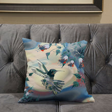 Load image into Gallery viewer, HomeRoots Outdoor Pillows Yellow &amp; Blue Hummingbird Outdoor Throw Pillow Essential