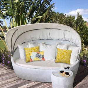 HomeRoots Outdoor Pillows Yellow Floral Outdoor Throw Pillow Essential Set