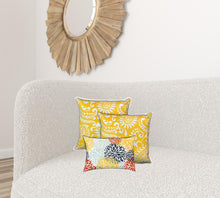 Load image into Gallery viewer, HomeRoots Outdoor Pillows Yellow Floral Outdoor Throw Pillow Essential Set