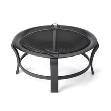 Load image into Gallery viewer, HomeRoots Fire Pits Accessories Black Contemporary Round Wood Burning Fire Pit