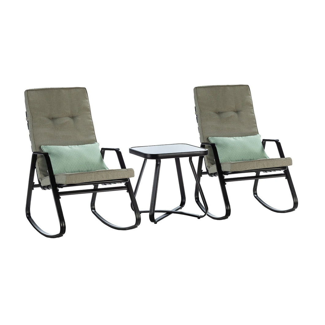 Great Gear Lounge Office Furniture Sets Dark Grey Outdoor Rocking Chair and Table Set