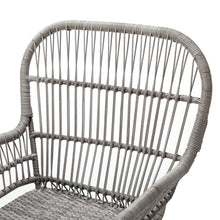 Load image into Gallery viewer, Great Gear Lounge Outdoor Furniture Gray Faux Rattan and Navy Stripe Outdoor Chair and Table Set