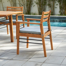 Load image into Gallery viewer, HomeRoots Outdoor Chairs Light Wood Dining Chair With Metal Supports