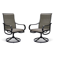 Load image into Gallery viewer, HomeRoots Outdoor Chairs Set of 2 Gray Padded Swivel Dining Chairs