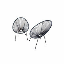 Load image into Gallery viewer, Great Gear Lounge Outdoor Chairs Set of Two Black Mod Indoor Outdoor String Chairs