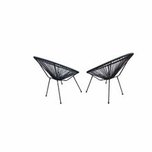 Load image into Gallery viewer, Great Gear Lounge Outdoor Chairs Set of Two Black Mod Indoor Outdoor String Chairs