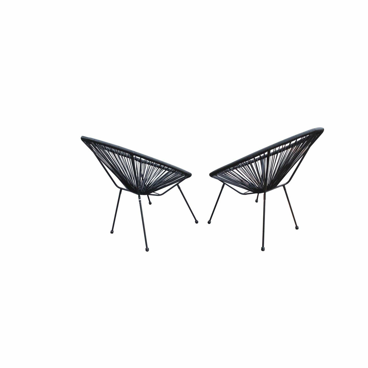 Black Mod Outdoor String Patio Chair Set | Patio Furniture