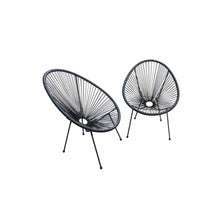 Load image into Gallery viewer, Great Gear Lounge Outdoor Chairs Set of Two Black Mod Indoor Outdoor String Chairs