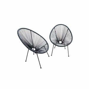 Great Gear Lounge Outdoor Chairs Set of Two Black Mod Indoor Outdoor String Chairs