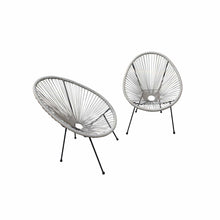 Load image into Gallery viewer, Great Gear Lounge Outdoor Chairs Set of Two Gray Mod Indoor Outdoor String Chairs