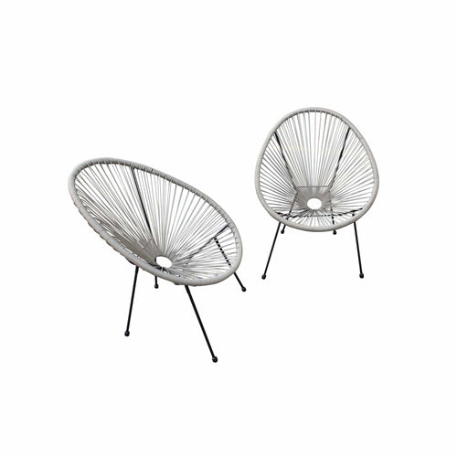 Great Gear Lounge Outdoor Chairs Set of Two Gray Mod Indoor Outdoor String Chairs