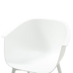 homeroots outdoor 30" x 23.8" x 22.5" Solid White Contempo Outdoor Chairs and Table Set