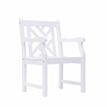 Load image into Gallery viewer, HomeRoots Outdoor Chairs White Patio Armchair With Diagonal Design